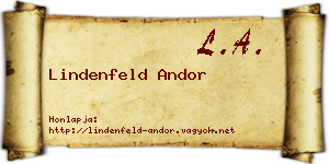 Lindenfeld Andor névjegykártya